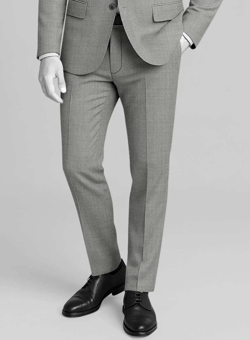 Napolean Worsted Light Gray Wool Pants