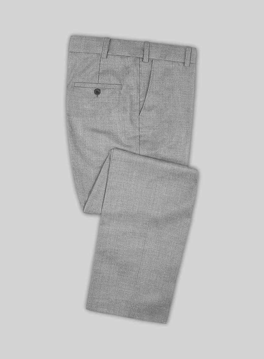 Napolean Worsted Light Gray Wool Double Breasted Suit - Image 3