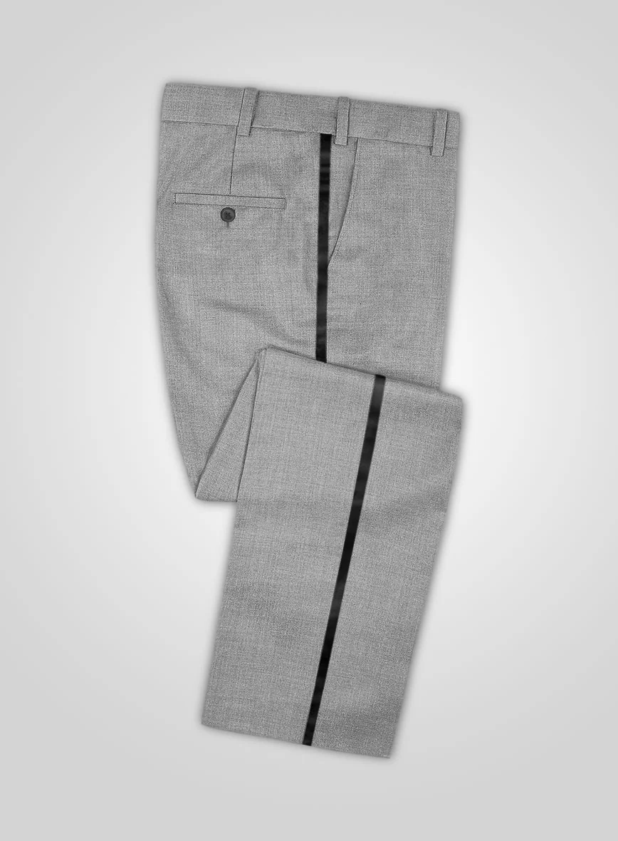 Napolean Worsted Light Gray Wool Tuxedo Suit - Image 3
