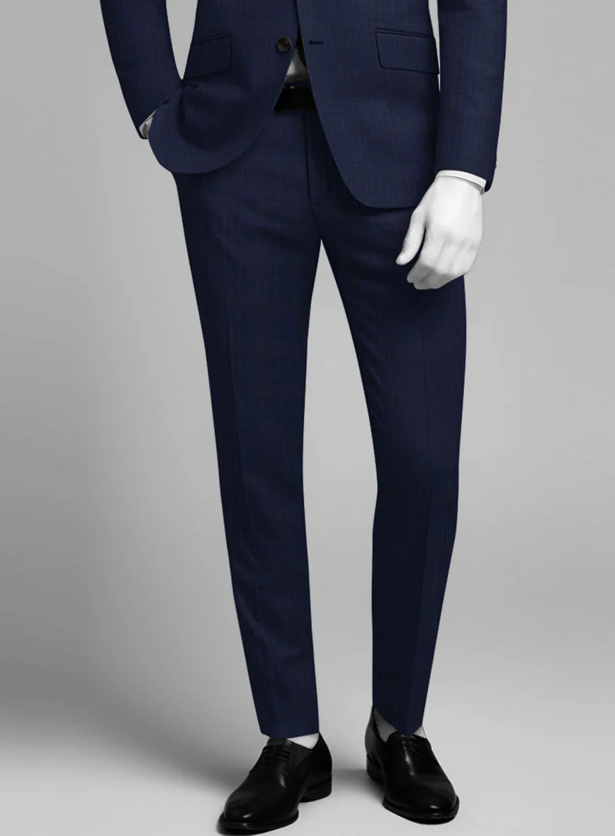 Napolean Xina Tartan Blue Wool Pants - Image 2