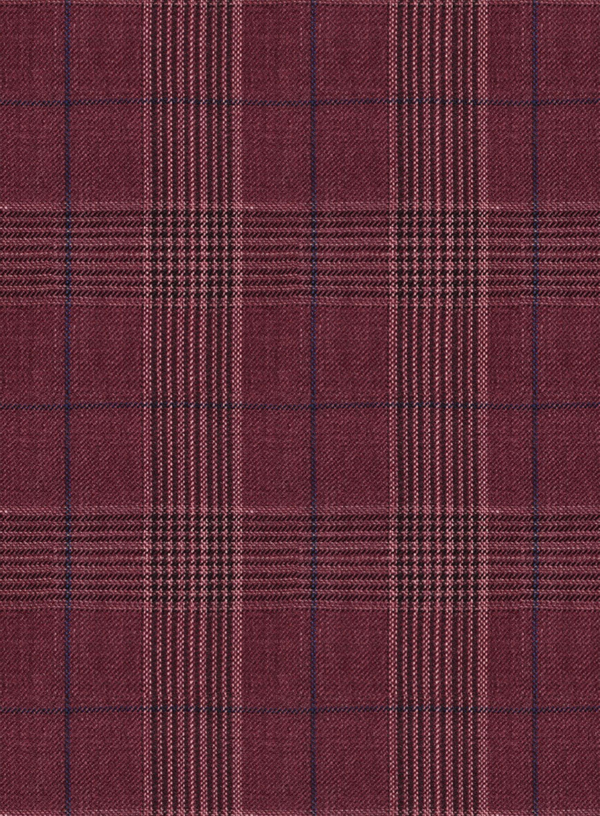 Napolean Xina Tartan Maroon Wool Pants - Image 3