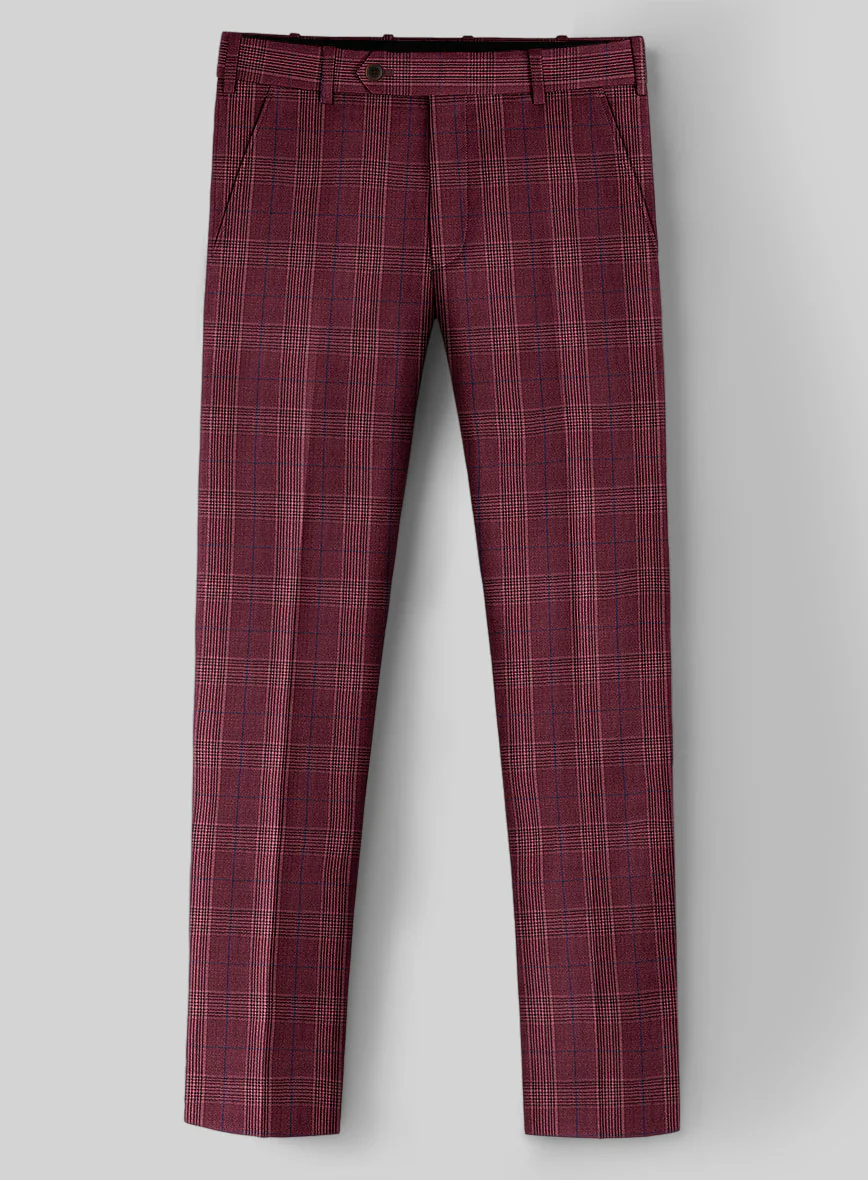 Napolean Xina Tartan Maroon Wool Suit - Image 6
