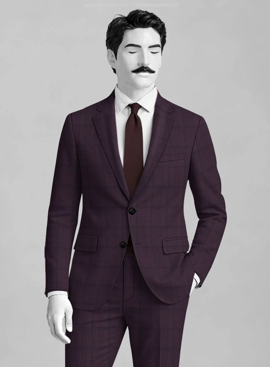 Napolean Xina Tartan Purple Wool Jacket - Image 2
