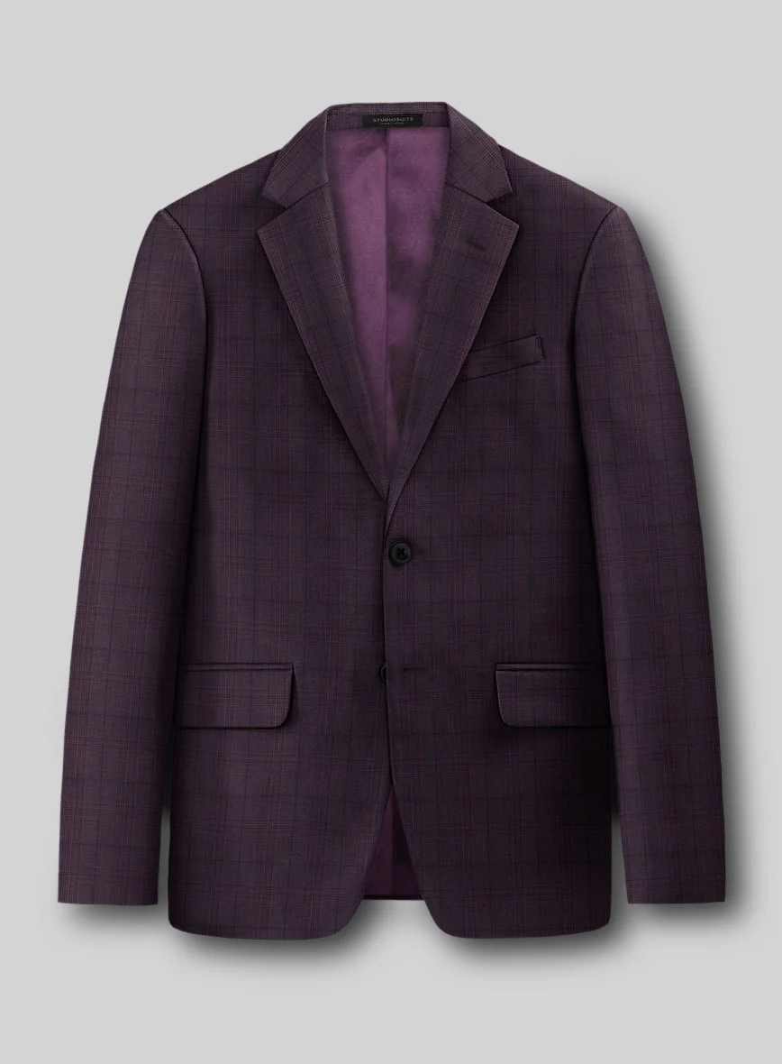 Napolean Xina Tartan Purple Wool Suit - Image 4