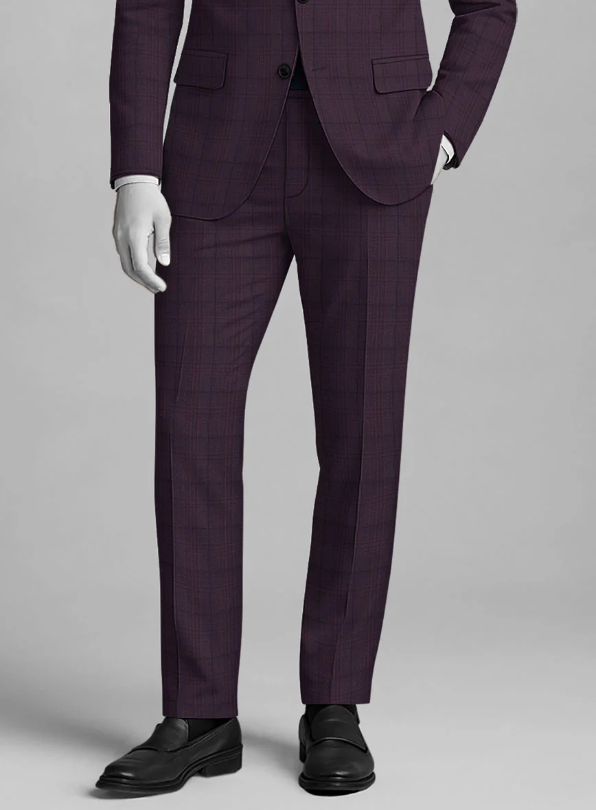 Napolean Xina Tartan Purple Wool Suit - Image 6