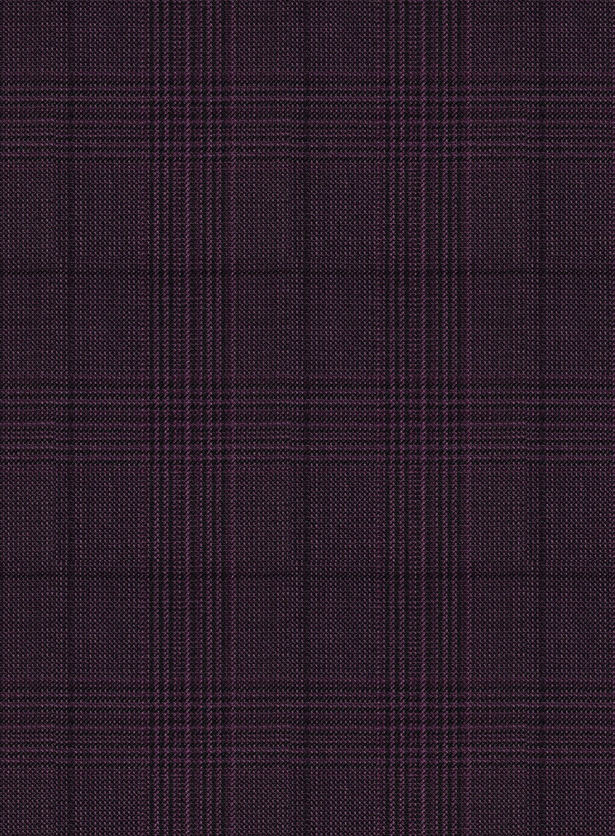 Napolean Xina Tartan Purple Wool Suit - Image 7