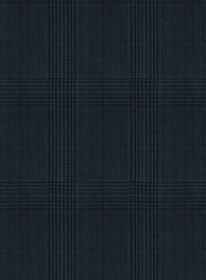Napolean Xina Tartan Teal Blue Wool Pants - Image 3