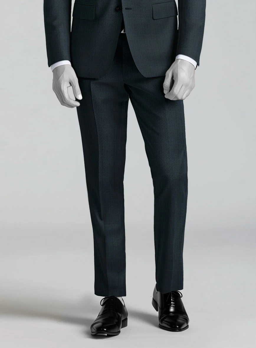 Napolean Xina Tartan Teal Blue Wool Suit - Image 6