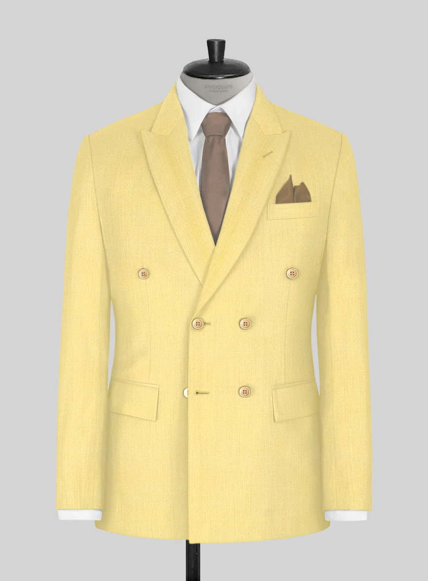 Napolean Yellow Wool Double Breasted Suit - Image 2