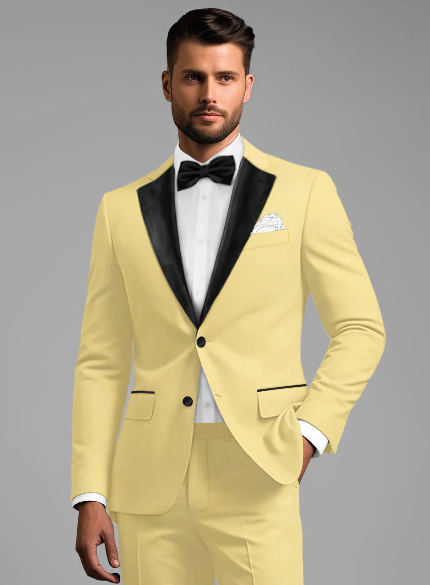 Napolean Wool Yellow Tuxedo Suit - Image 4