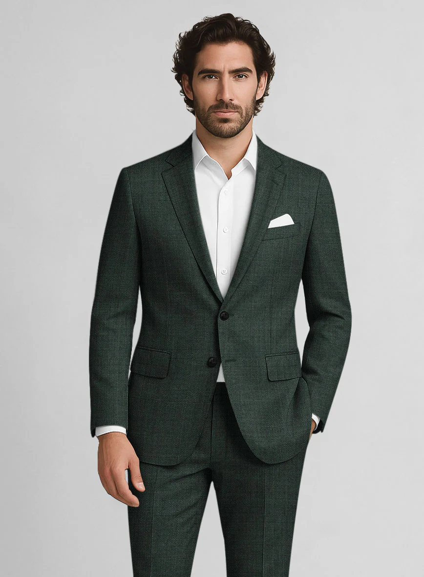 Napolean Zervano Sharkskin Green Wool Suit - Image 3