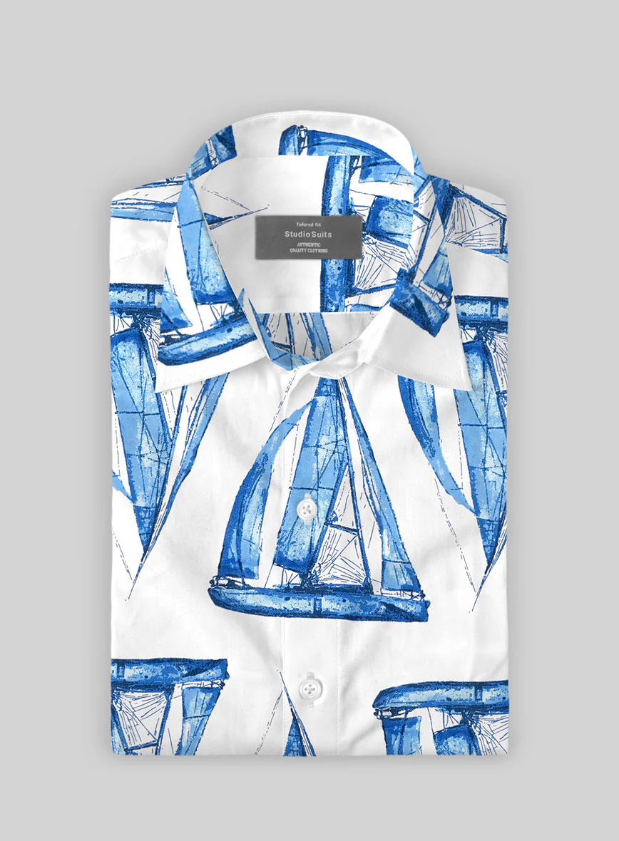 Nautic Sail Cotton Shirt - Image 2