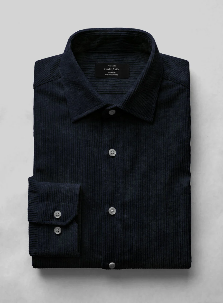 Navy Blue Corduroy Shirt - Image 2