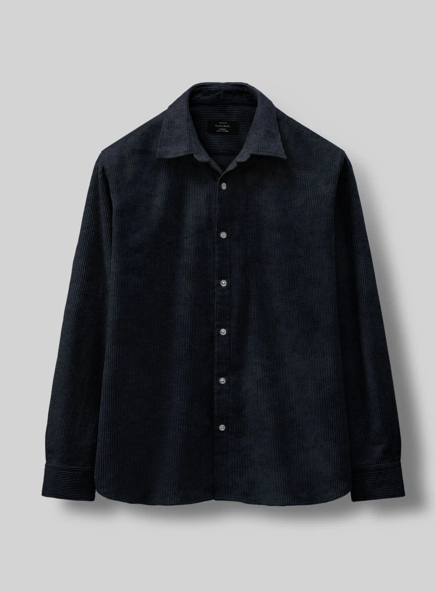 Navy Blue Corduroy Shirt - Image 3