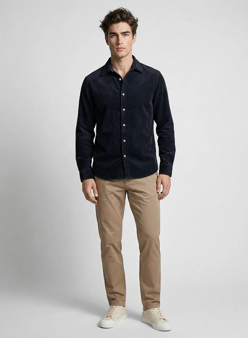Navy Blue Corduroy Shirt - Image 4