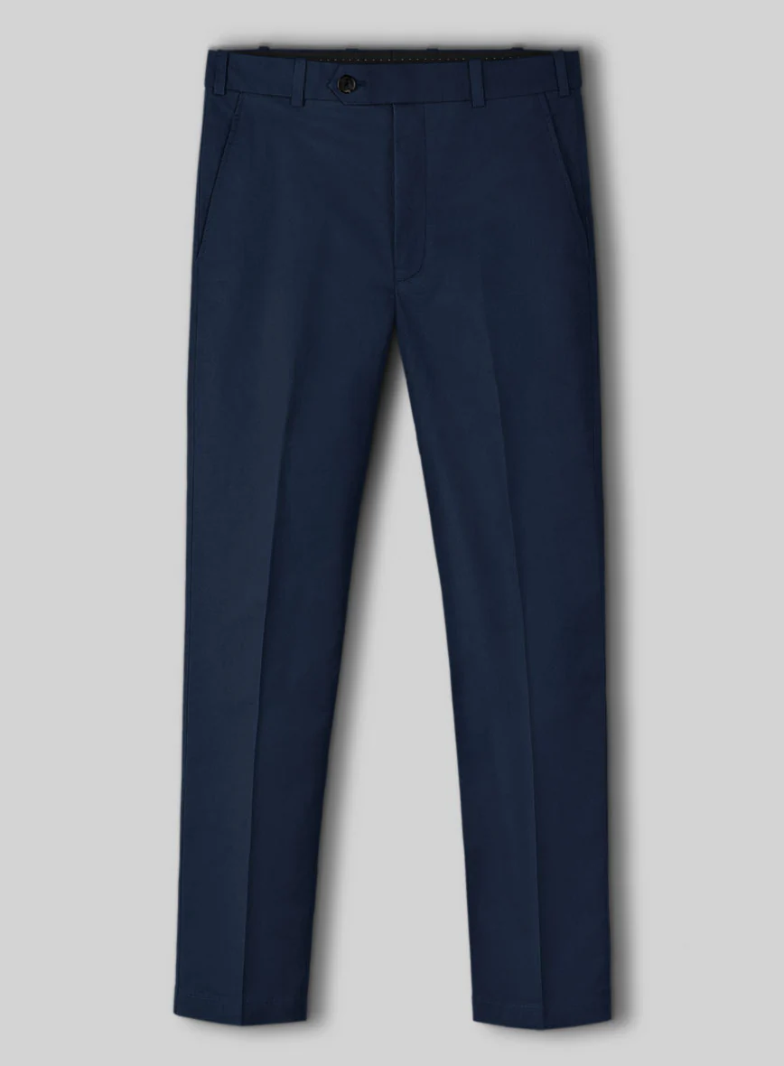 Navy Blue Napoli Stretch Light Weight Cotton Suit - Image 4