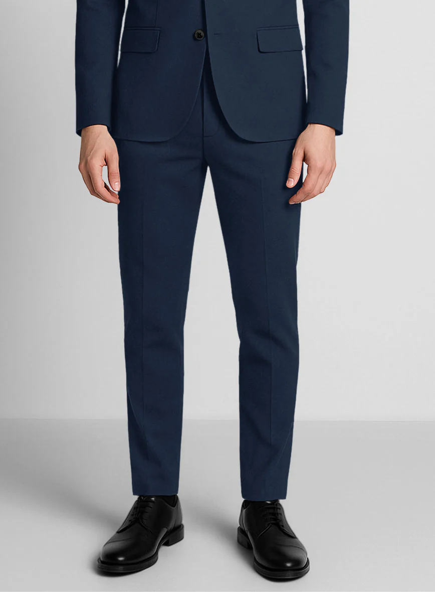 Navy Blue Napoli Stretch Light Weight Cotton Suit - Image 5