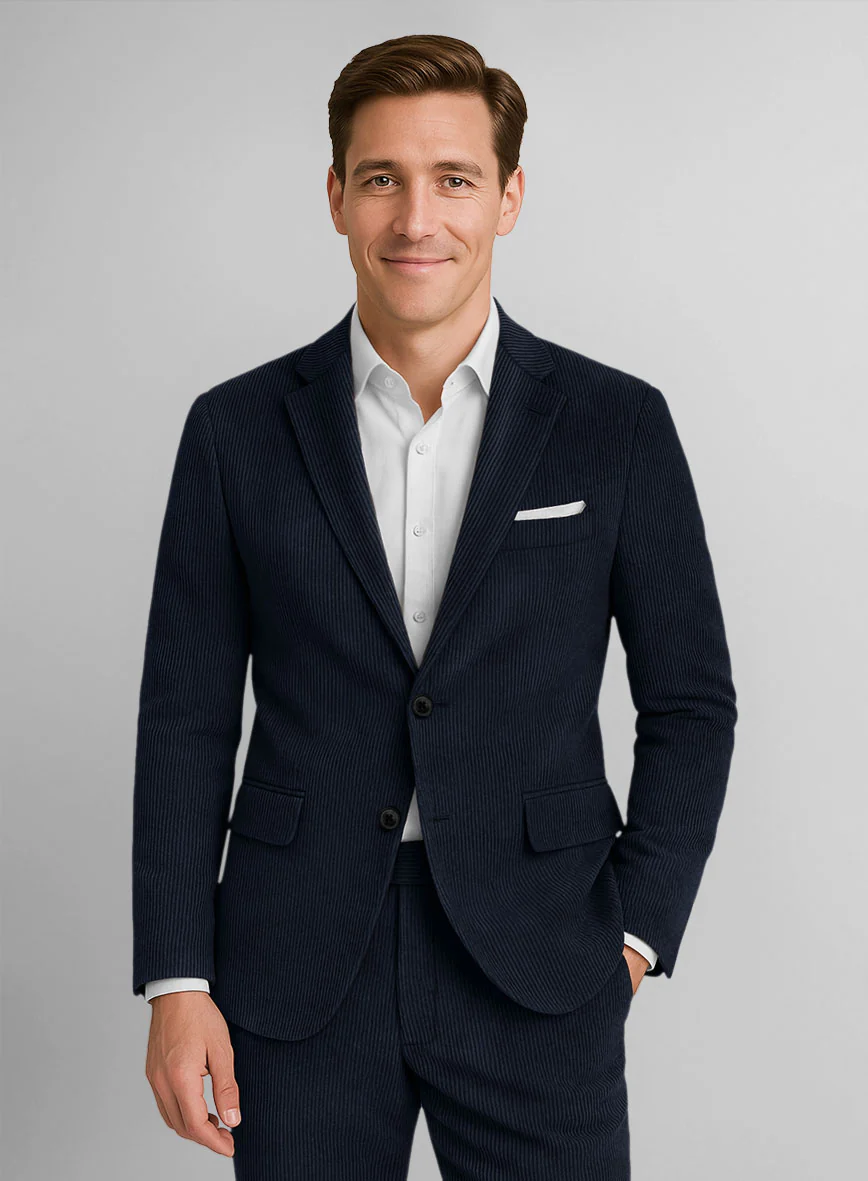 Navy Blue Corduroy Jacket - Image 2