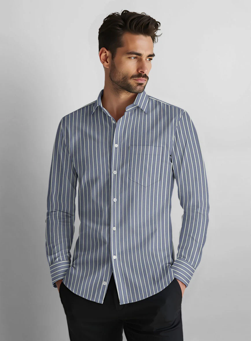 Navy Crest Organic Cotton Shirt - Image 3