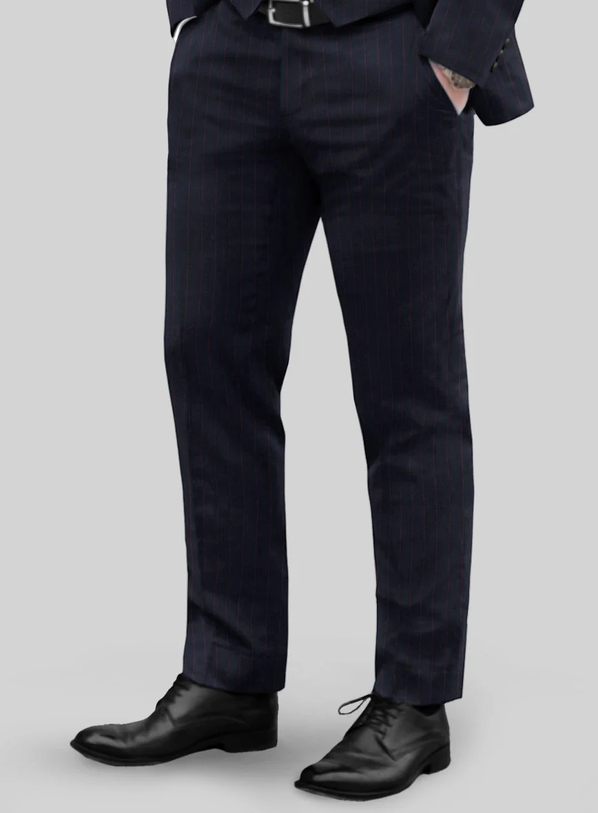 Navy Old World Stripe Wool Suit - Image 5