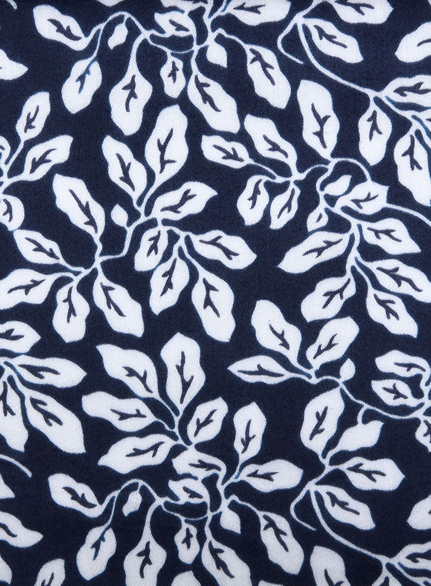 Navy Orchard Feather Cotton Shirt - Image 5