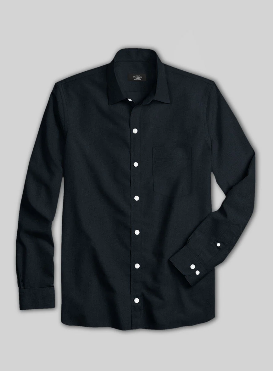Navy Stretch Poplene Shirt - Image 3