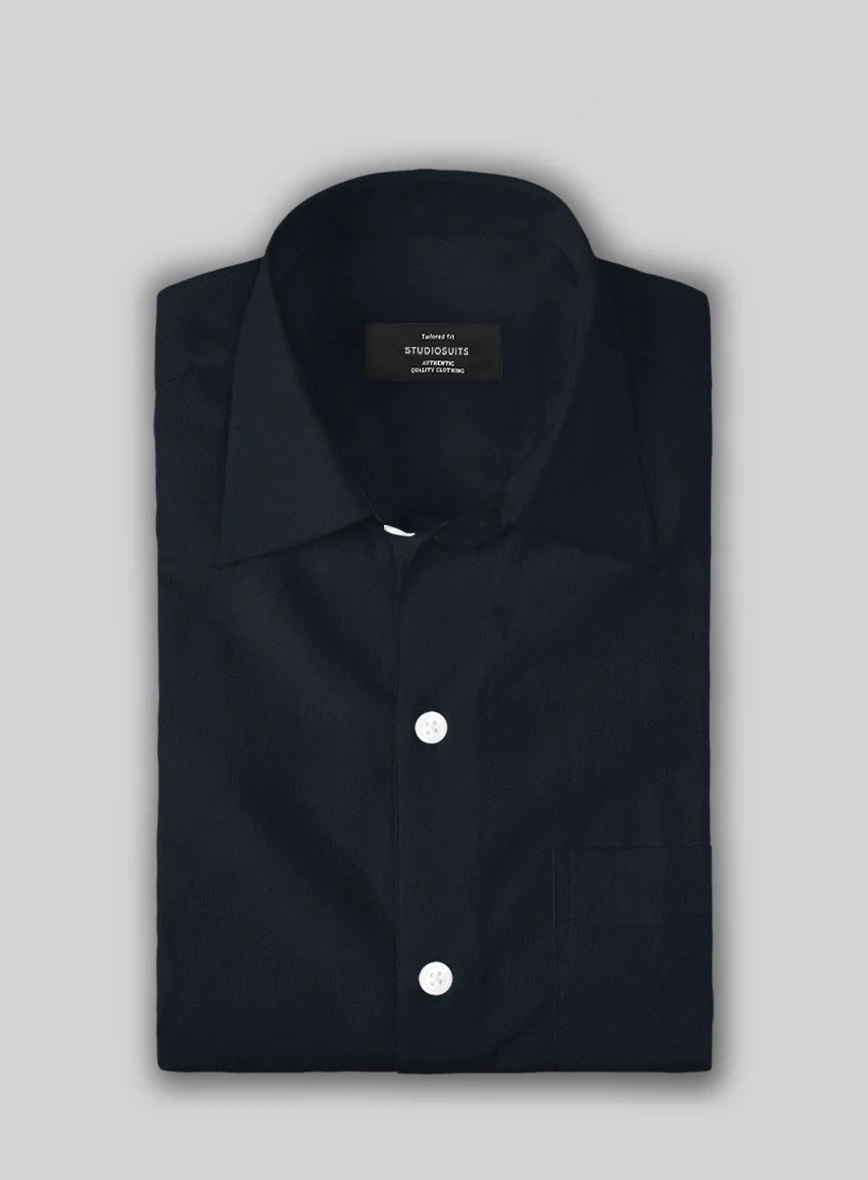 Navy Stretch Poplene Shirt - Image 3