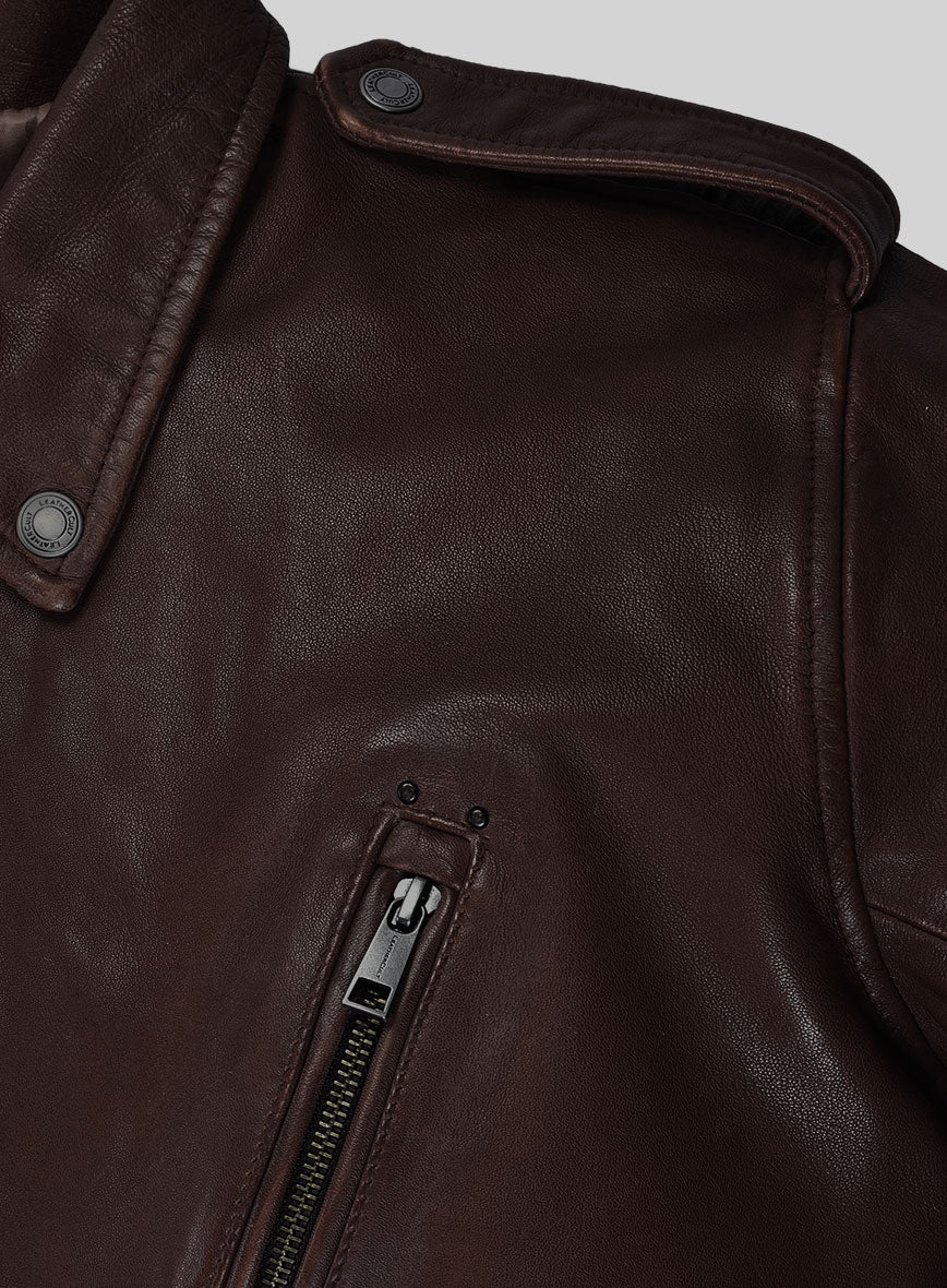 Nobelvalor Burgundy Rider Leather Jacket - Image 3