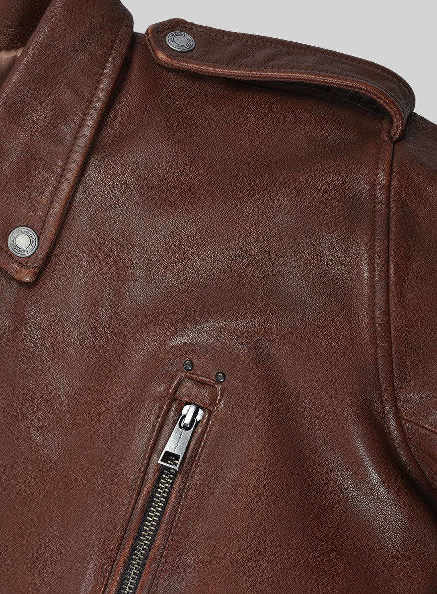 Nobelvalor Tan Rider Leather Jacket - Image 3