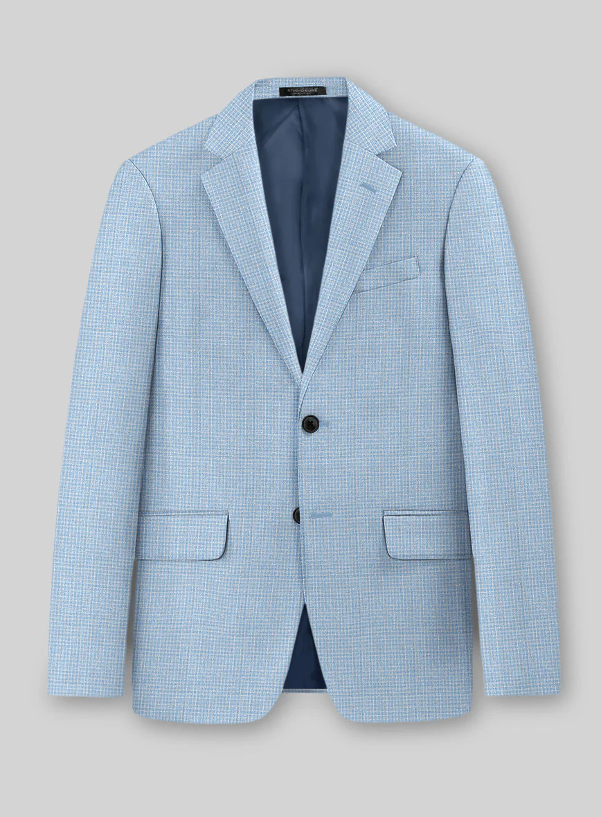Noble Adrienne Blue Wool Silk Linen Suit - Image 4