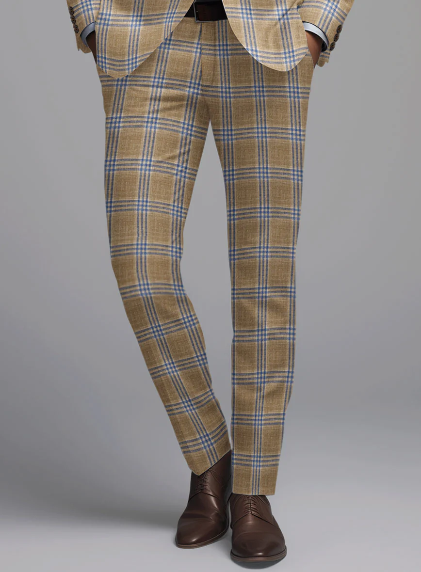 Noble Alonso Beige Wool Silk Linen Pants - Image 2