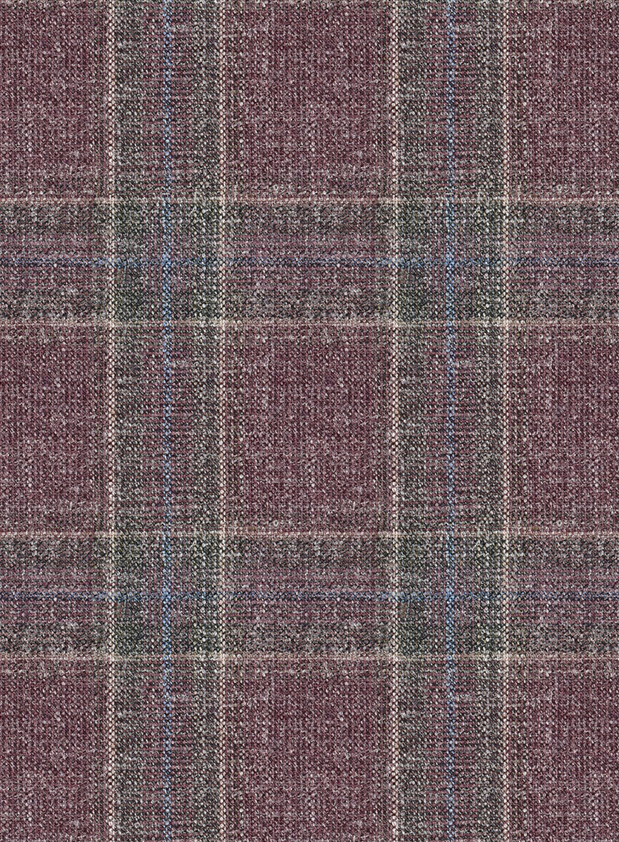 Noble Anton Check Wool Silk Linen Pants - Image 3