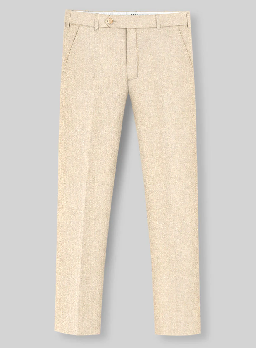 Noble Beige Wool Silk Linen Suit - Image 4