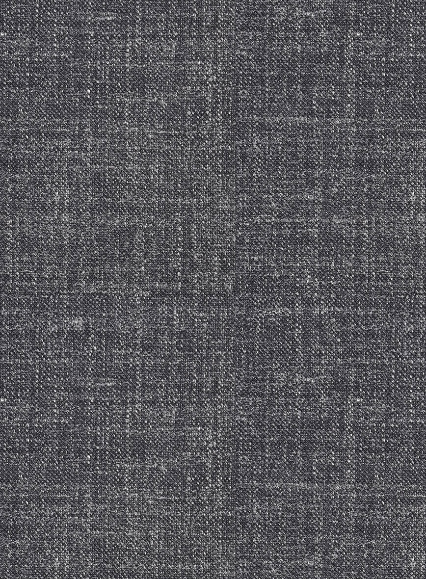 Noble Blue Gray Wool Silk Linen Jacket - Image 3