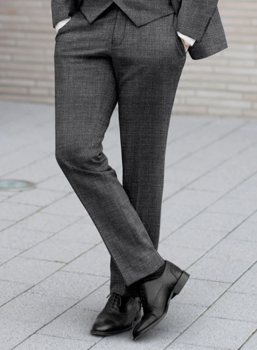 Noble Blue Gray Wool Silk Linen Suit - Image 5