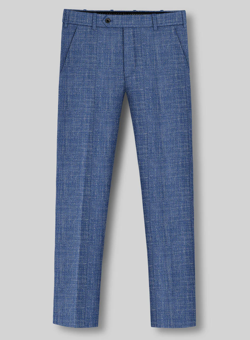 Noble Blue Wool Silk Linen Suit - Image 5