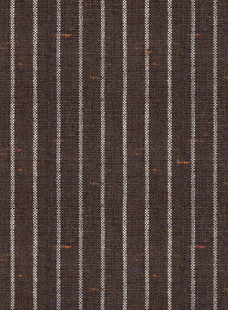 Noble Brown Stripe Wool Silk Jacket - Image 3