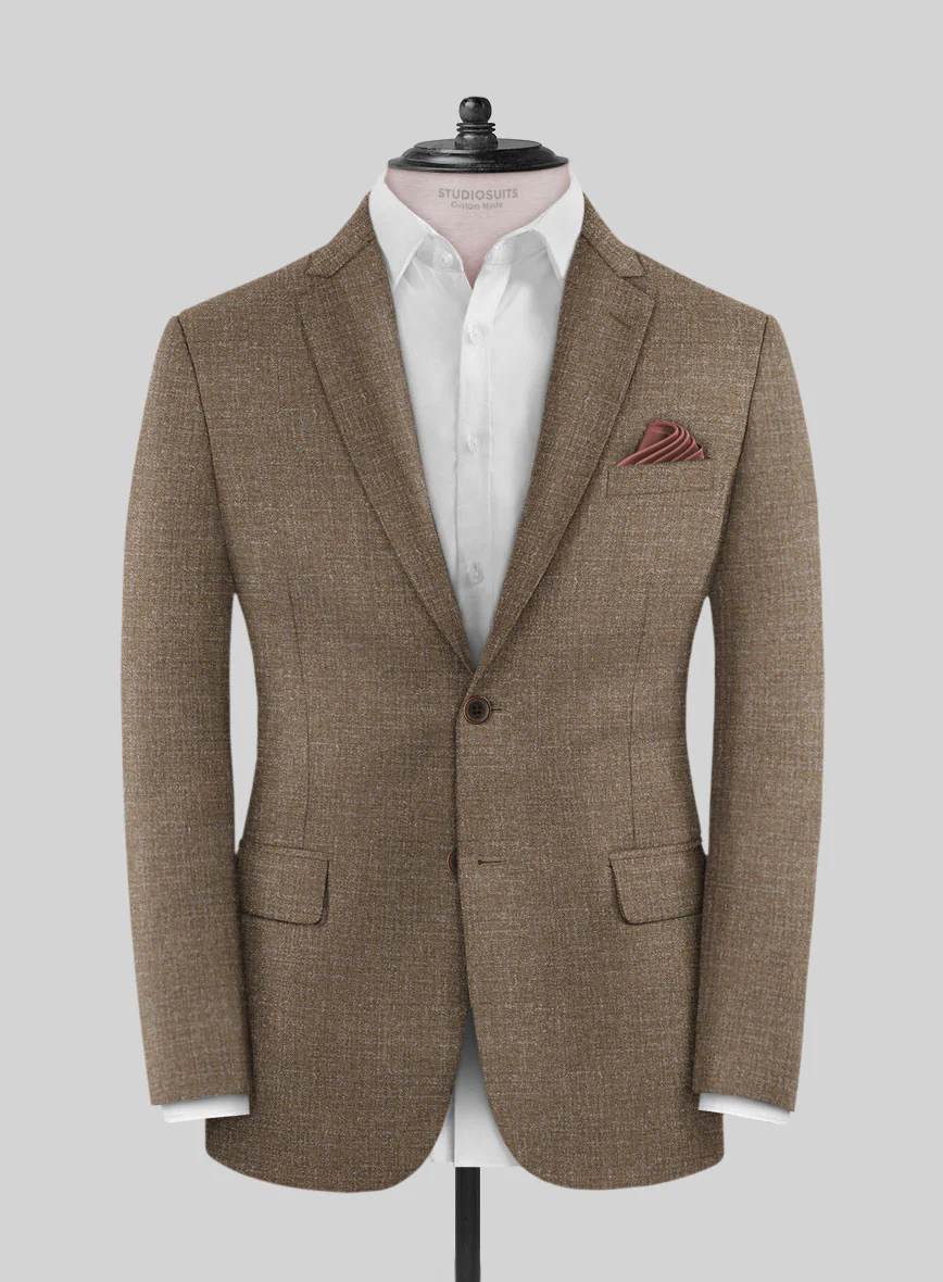 Noble Brown Wool Silk Linen Suit - Image 4