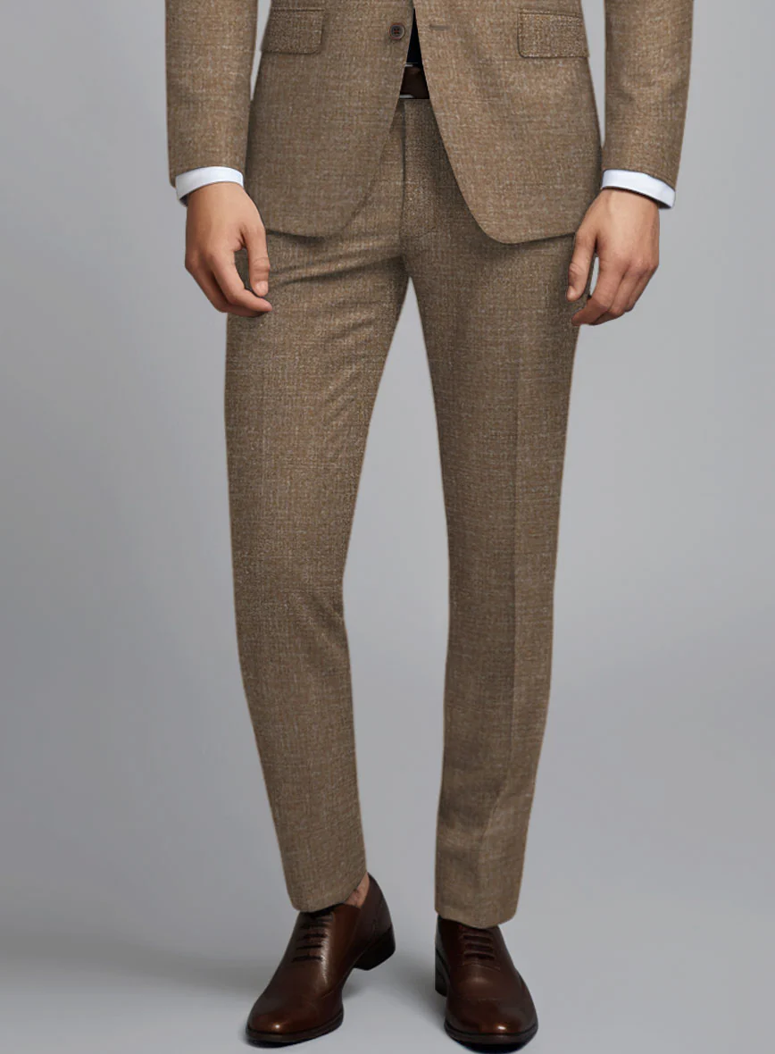 Noble Brown Wool Silk Linen Suit - Image 6