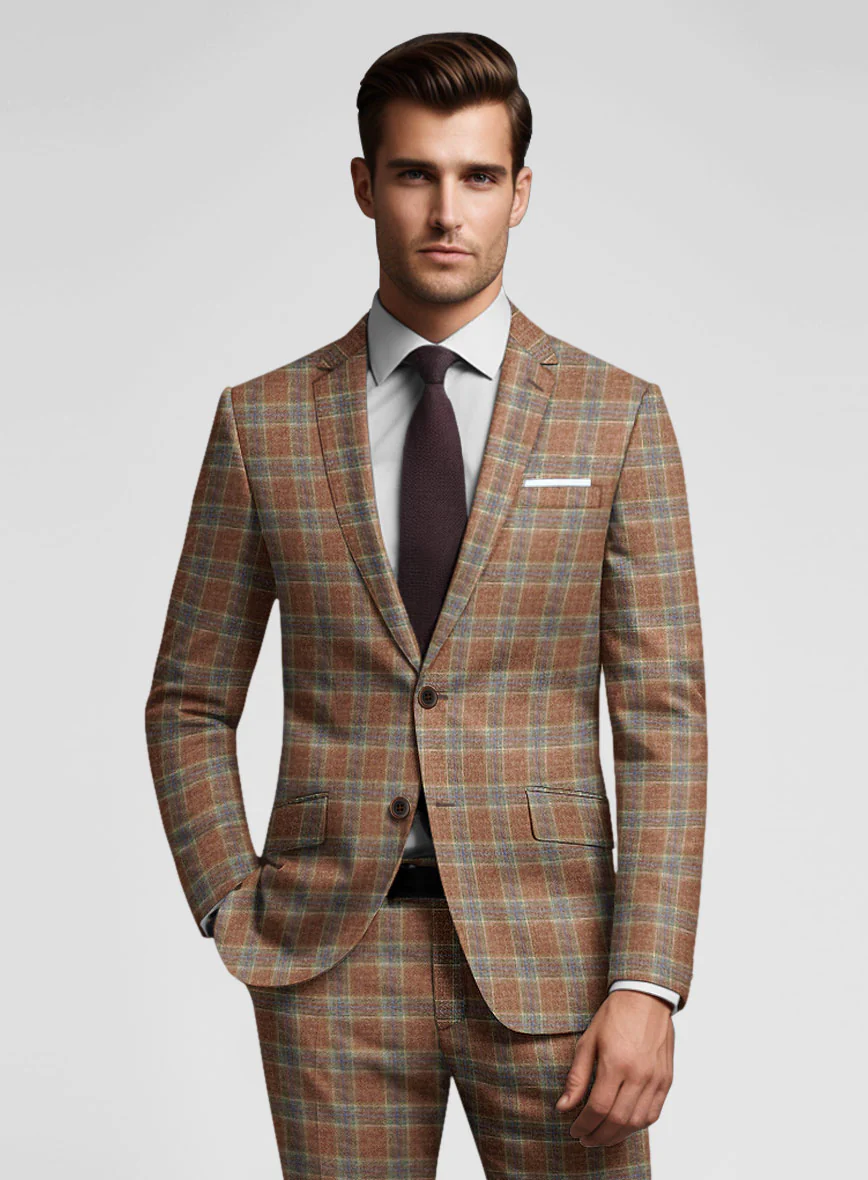 Noble Camila Check Wool Silk Linen Suit - Image 4