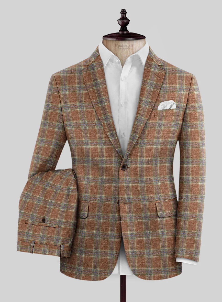 Noble Camila Check Wool Silk Linen Suit - Image 2
