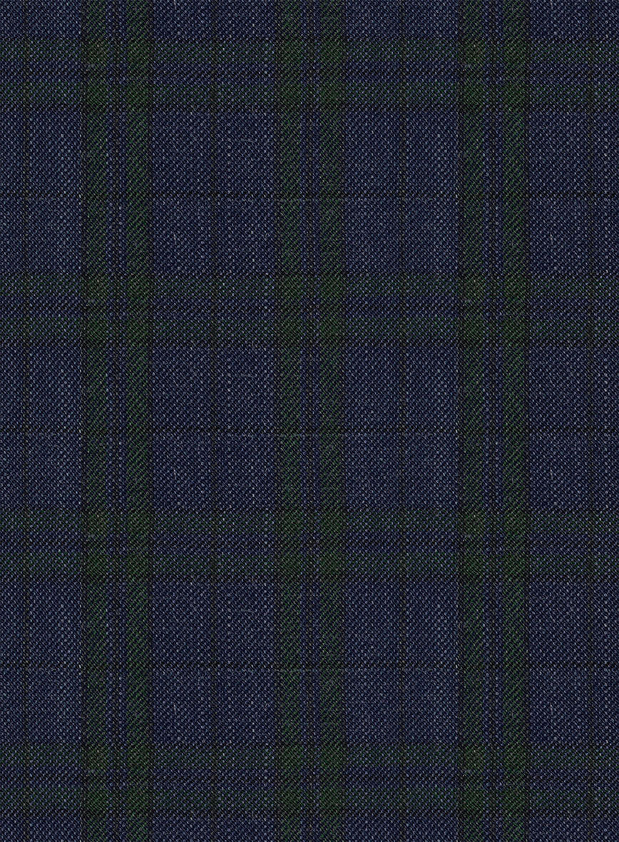 Noble Cinzia Blue Wool Silk Linen Pants - Image 3