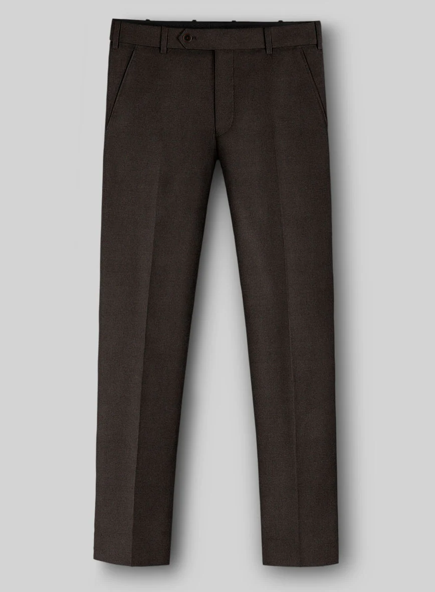 Noble Coffee Brown Wool Silk Linen Pants - Image 2