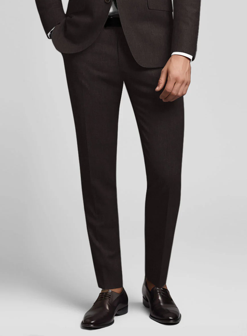 Noble Coffee Brown Wool Silk Linen Suit - Image 6