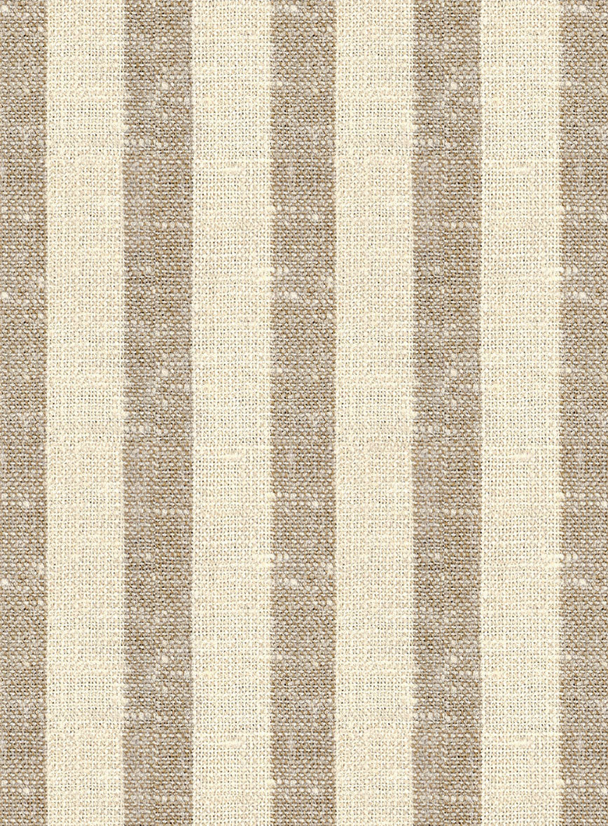 Noble Cream Stripe Wool Silk Linen Suit - Image 7