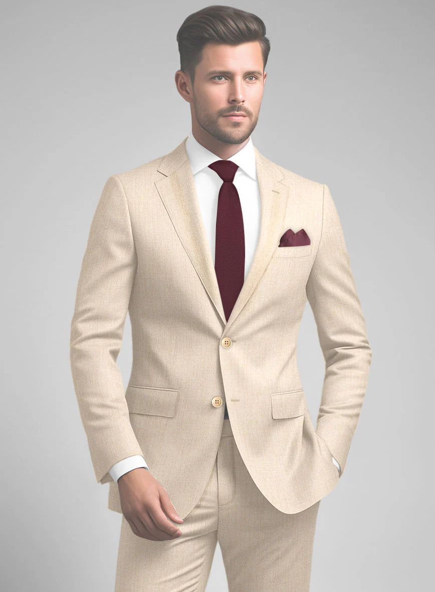 Noble Cream Wool Silk Linen Jacket - Image 2