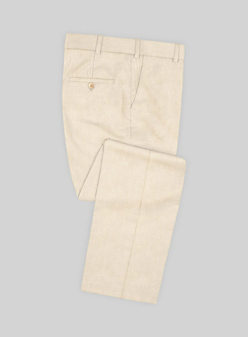 Noble Cream Wool Silk Linen Suit - Image 6
