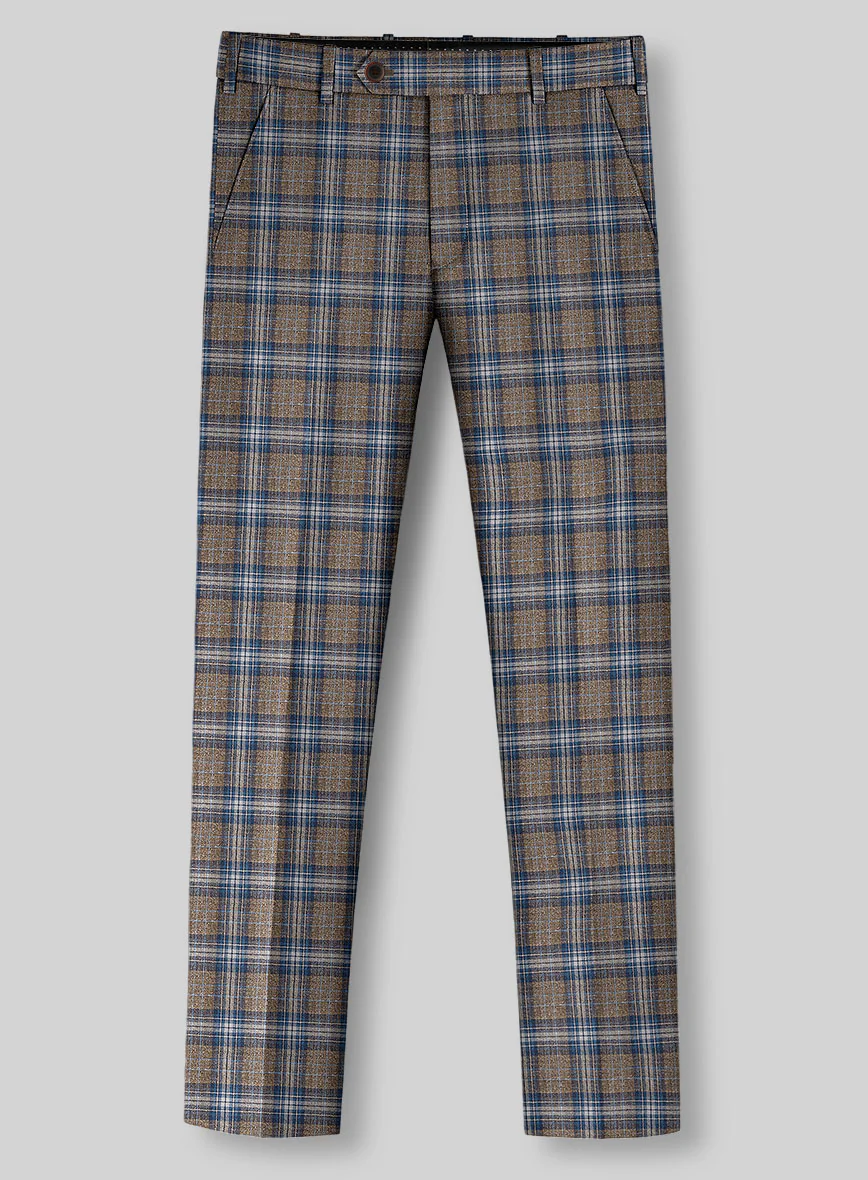 Noble Daniel Tartan Wool Silk Linen Pants - Image 2