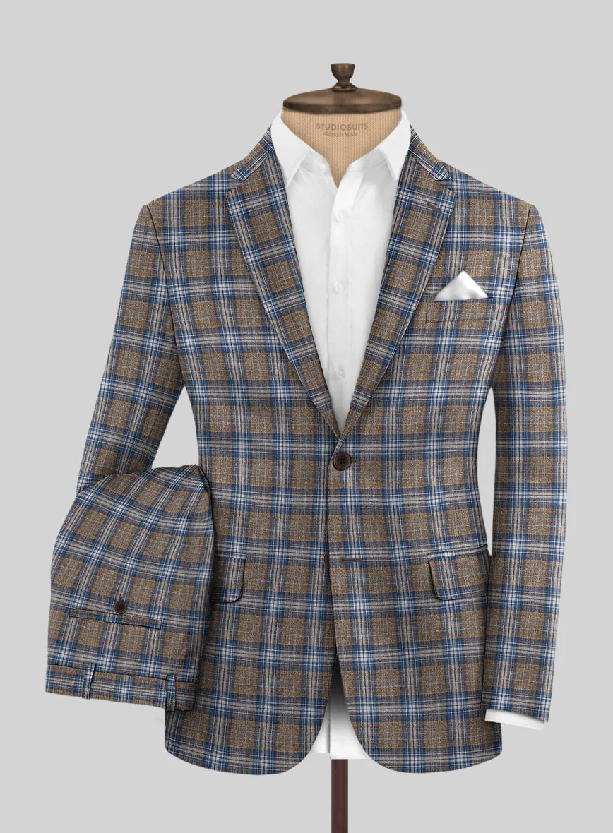 Noble Daniel Tartan Wool Silk Linen Suit - Image 2