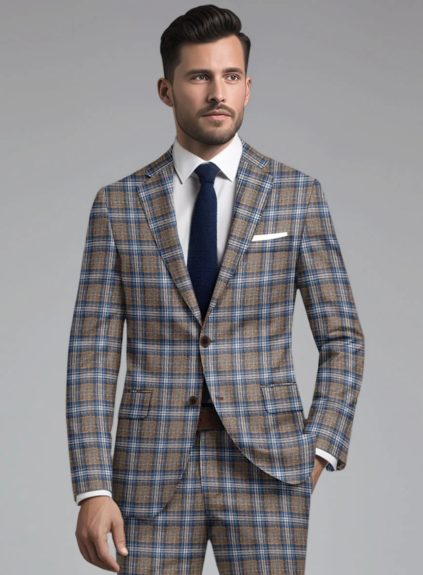 Noble Daniel Tartan Wool Silk Linen Suit - Image 3